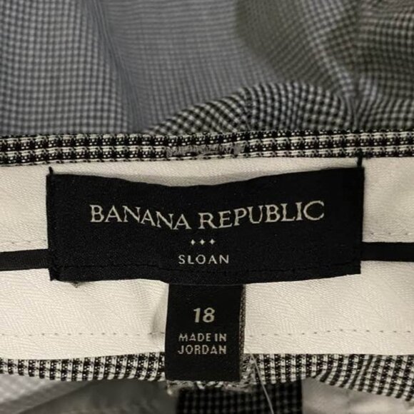 Banana Republic Sloan Pants Black White Check NWT Size 18 Career Stretch - Picture 10 of 15